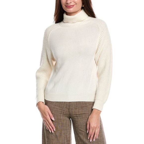 Peserico Womens  Wool, Silk, & Cashmere-Blend Sweater, White - Picture 1 of 3